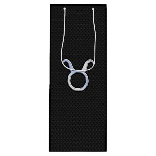 Modernes Chrome wie Taurus Zodiac Sign Geschenktüte Für Weinflaschen