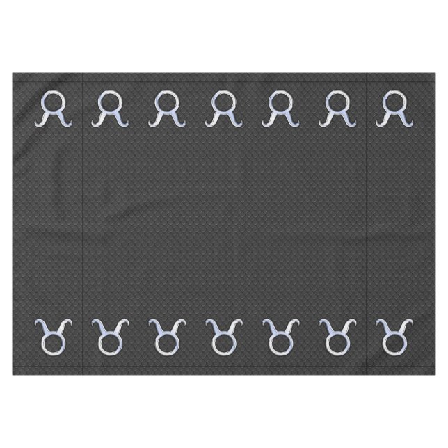 Modernes Chrome wie Taurus Zodiac Sign Tischdecke (Vorderseite (Horizontal))