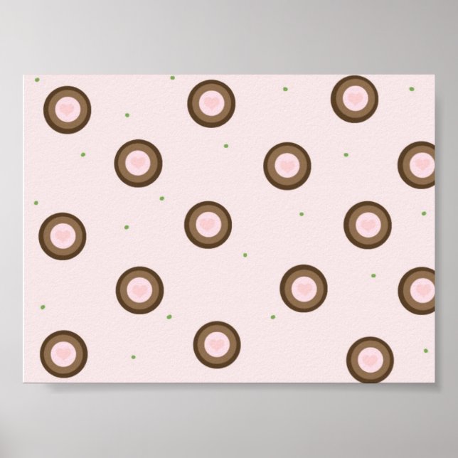 Modernes Circle Design braun und rosa Poster (Vorne)