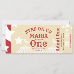 Modernes Circus Zelt Birthday Ticket Party Einladung