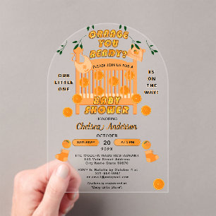 Modernes Citrus Luxury Orange You Ready Baby Dusch Acryleinladungen