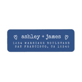 Modernes Classic Blue Wedding Return Label