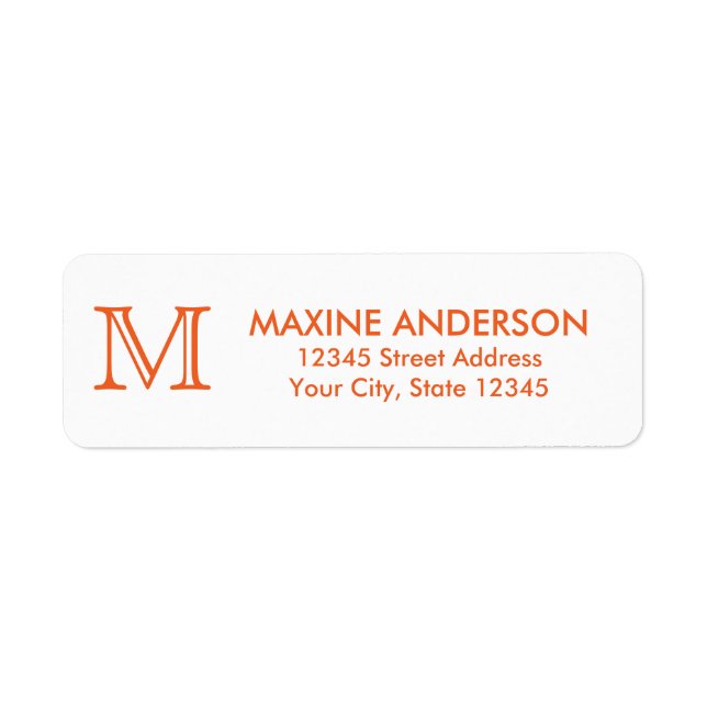 Modernes Classic Elegant Orange Monogram (Vorne)
