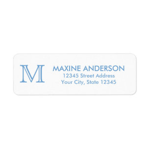 Modernes Classic Elegante Chic Dusty Blue Monogram