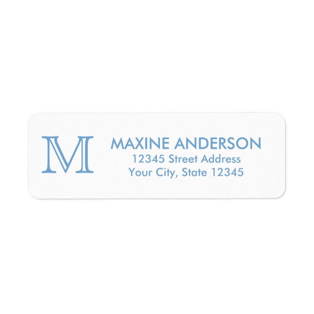Modernes Classic Elegante Chic Dusty Blue Monogram (Vorne)