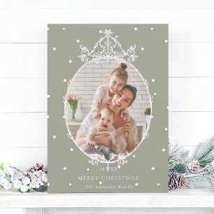 Modernes Classic Frame Neutral Frohe Weihnachtszei Feiertagskarte
