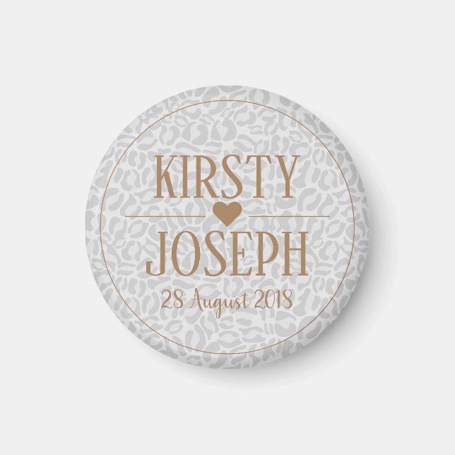 Modernes Classic Gold Wedding elegantes Muster Magnet (Vorne)