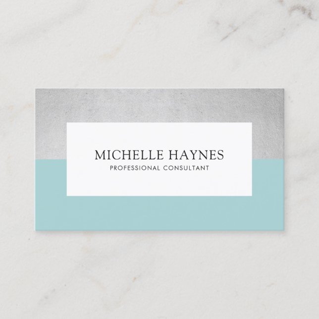 Modernes Clean Luxe Minimalistisch Beruflich Blue Visitenkarte (Vorderseite)