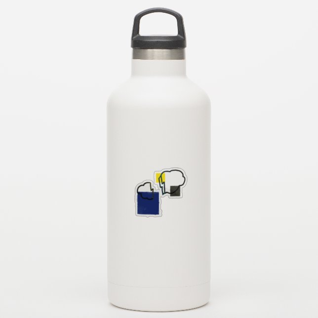 Modernes Cloud Design Aufkleber (Wassserflasche)