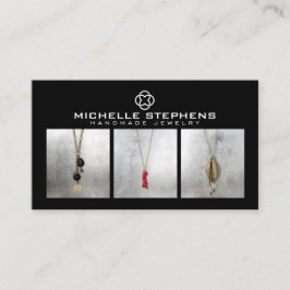 Modernes Clover Logo Luxus Boutique Schwarzes Foto Visitenkarte