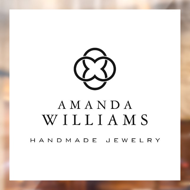 Modernes Clover Logo Luxus Boutique Weiß Fensteraufkleber (Blatt 2)