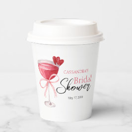 Modernes Cocktail Drink Pink Bow Brautparty Pappbecher