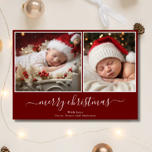 Modernes Collage Baby's fröhliches Weihnachtsfest- Feiertagskarte