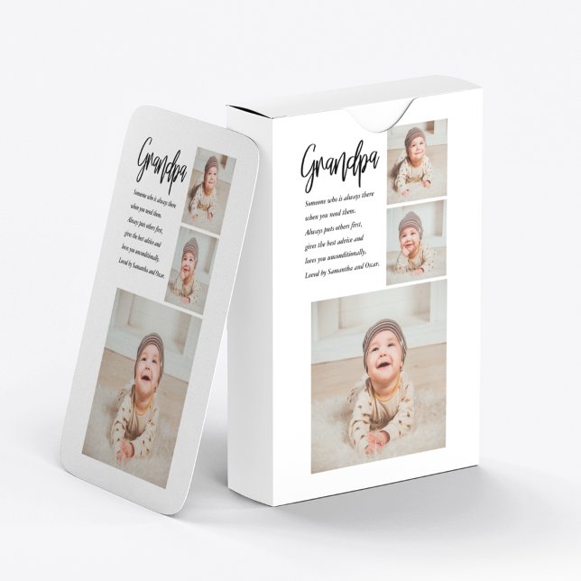 Modernes Collage Bestes Opa je Schönheitsgeschenk Spielkarten (Von Creator hochgeladen)