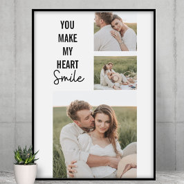 Modernes Collage Couple Foto & Romantic QuoteColla Poster