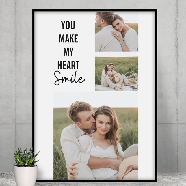 Modernes Collage Couple Foto & Romantic QuoteColla Poster (Von Creator hochgeladen)