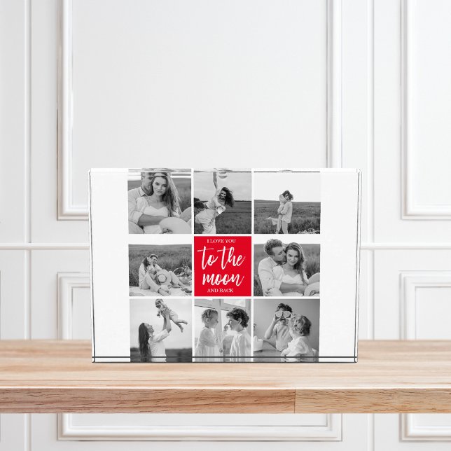 Modernes Collage Couple Foto & to Moon Zitat (Von Creator hochgeladen)