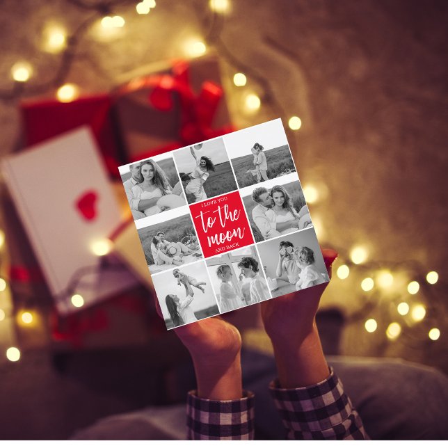 Modernes Collage Couple Foto & to Moon Zitat (Von Creator hochgeladen)