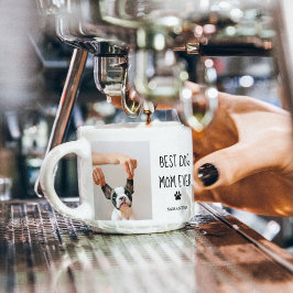 Modernes Collage Foto Beste Mama Hund je Espressotasse