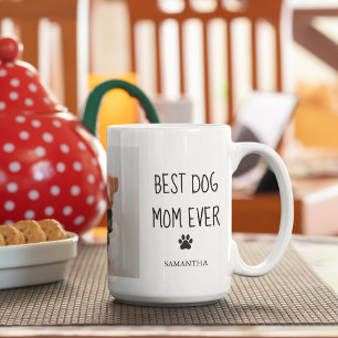 Modernes Collage Foto Beste Mama Hund je Kaffeetasse