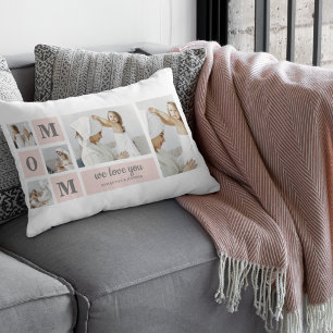 Modernes Collage Foto Beste Mama je rosa Geschenk Lendenkissen