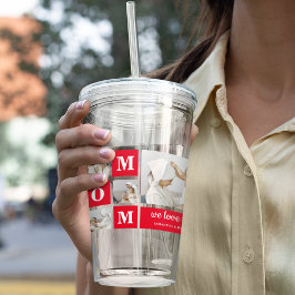 Modernes Collage Foto Beste Mama je Rote Geschenke Acryltrinkbecher