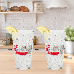Modernes Collage Foto Beste Mama je Rote Geschenke Glas