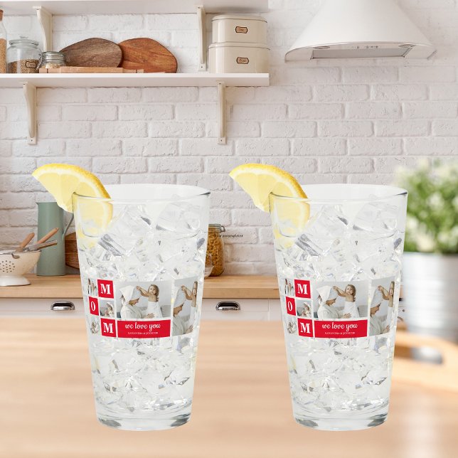 Modernes Collage Foto Beste Mama je Rote Geschenke Glas (Von Creator hochgeladen)