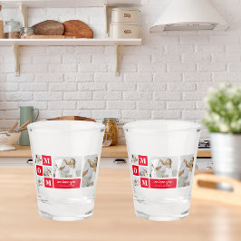 Modernes Collage Foto Beste Mama je Rote Geschenke Schnapsglas