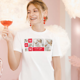Modernes Collage Foto Beste Mama je Rote Geschenke T-Shirt