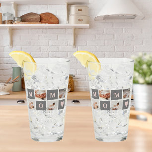 Modernes Collage Foto Beste Mama Rosa & Grau Gesch Glas