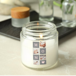 Modernes Collage Foto Beste Mama Rosa & Grau Gesch Quadratischer Aufkleber