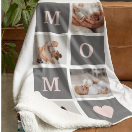 Modernes Collage Foto Beste Mama Rosa & Grau Gesch Sherpadecke