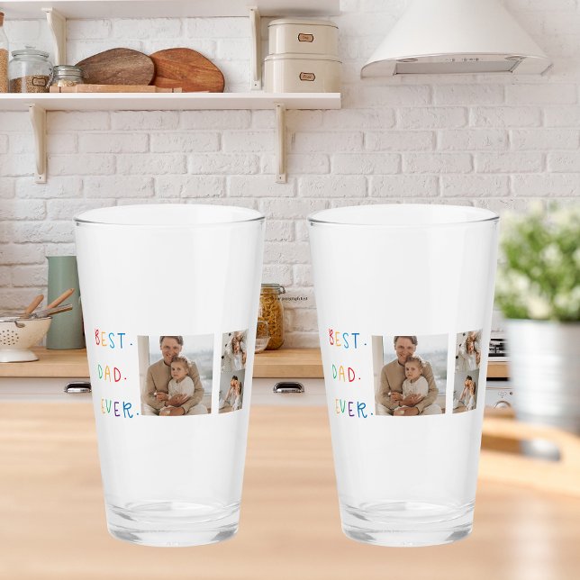 Modernes Collage Foto Farbenfroh Bester Vater je G Glas (Von Creator hochgeladen)