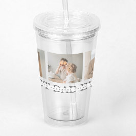 Modernes Collage Foto & Grau Bester Vater je Gesch Acryltrinkbecher