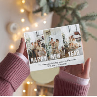 Modernes Collage Foto & Happy New Year Postcard
