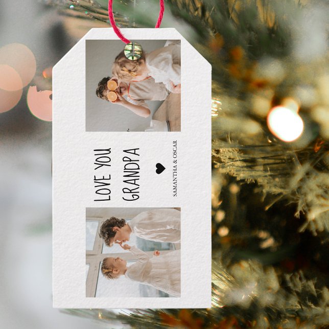 Modernes Collage Foto Liebe Opa Bestes Geschenk Geschenkanhänger (Von Creator hochgeladen)