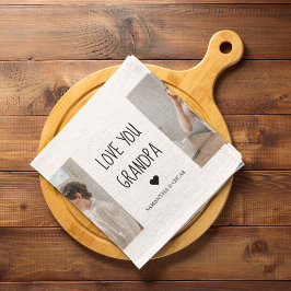 Modernes Collage Foto Liebe Opa Bestes Geschenk Geschirrtuch