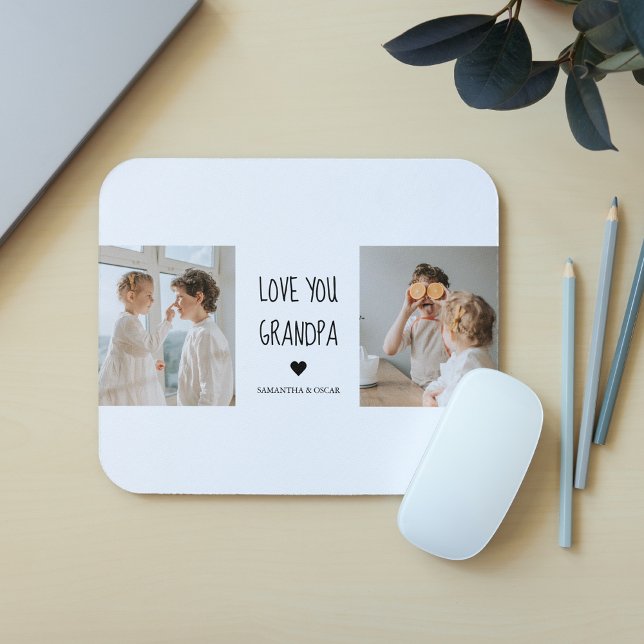 Modernes Collage Foto Liebe Opa Bestes Geschenk Mousepad (Von Creator hochgeladen)