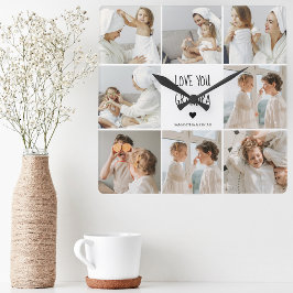 Modernes Collage Foto Liebe Opa Bestes Geschenk Quadratische Wanduhr