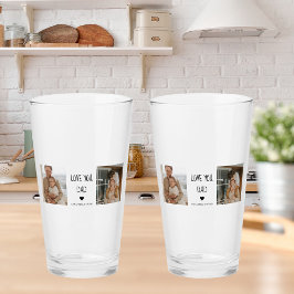 Modernes Collage Foto & Liebe Sie Vater Geschenk Glas