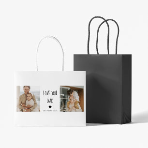 Modernes Collage Foto & Liebe Sie Vater Geschenk Große Geschenktüte