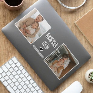 Modernes Collage Foto & Liebe Sie Vater Geschenk HP Laptop-Aufkleber