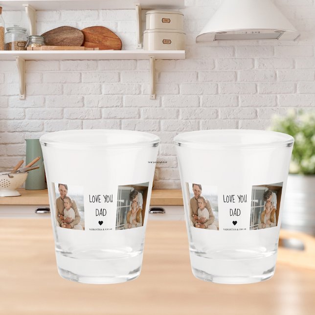 Modernes Collage Foto & Liebe Sie Vater Geschenk Schnapsglas (Von Creator hochgeladen)