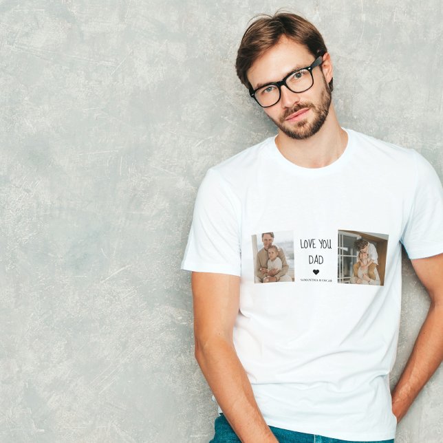 Modernes Collage Foto & Liebe Sie Vater Geschenk T-Shirt (Von Creator hochgeladen)