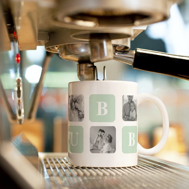 Modernes Collage Foto Minze Bestes Hubby-Geschenk Kaffeetasse (Von Creator hochgeladen)