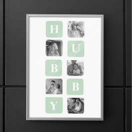 Modernes Collage Foto Minze Bestes Hubby-Geschenk Poster