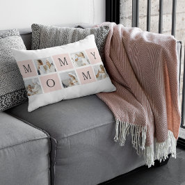 Modernes Collage Foto & Pastell Pink Mommy Geschen Lendenkissen