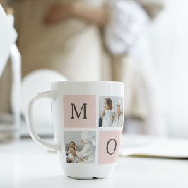 Modernes Collage Foto & Pastell Pink Mommy Geschen Milchtasse