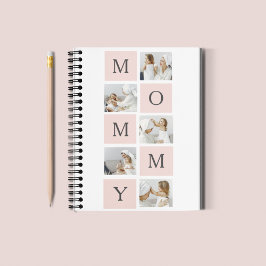 Modernes Collage Foto & Pastell Pink Mommy Geschen Notizblock